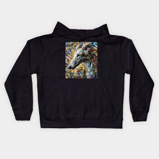 Beatuiful borzoi, stained glass. I love borzois. Kids Hoodie